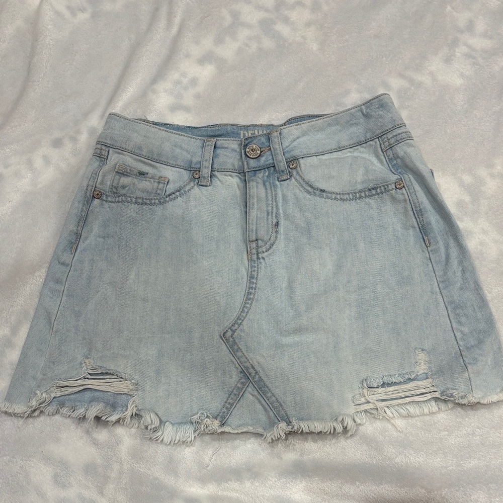 Rewash Light Blue Denim Mini Skirt